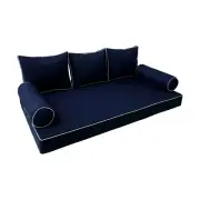 |SLIPCOVER ONLY| S3 Daybed Mattress Bolster Back Covers Contrast Trim Full AD101