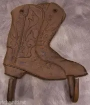 Robe Coat Hook Weathered cast iron Cowboy Boots NEW