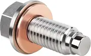 DEEFILL M12 x 1.75 Magnetic Oil Drain Plug, Stainless Steel Sump Drain Nut Bolt with Copper Crush Washer Compatible with GMC, Chevrolet, Buick, Cadillac