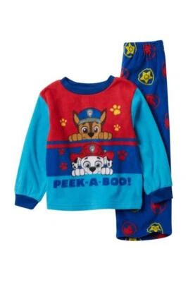 NEW TODDLER BOYS PAW PATROL NICKELODEON 2 PIECE PJ SET FLEECE PAJAMAS SZ 2T
