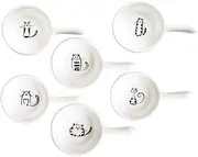 OKUMEYR 1 Set Cat Pattern Ceramic Sauce Dish with Handle for Seasoning Dipping and Appetizers Restaurant Use Black White