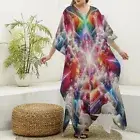 Psychedelic Caftan Kaftan Dress Festival Goddess New Age Fractal Hippie Rave