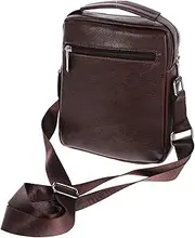 [WRITWAA] Men's Pu Leather Crossbody Bag Large Shoulder Messenger Bag Zipper for Business Travel