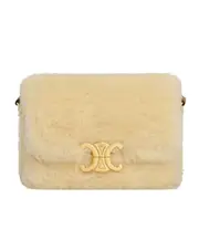 TEEN TRIOMPHE BAG in SHEARLING AND CALFSKIN One size Natural/tan