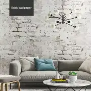 10M Textured Grey Brick Wallpaper 3D Modern Rustic Washed Grey Wallpaper