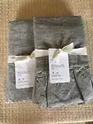 Set/2 Pottery Barn Belgian Flax Linen Fringe Ruffle Euro Shams Flagstone