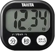 Tanita TD384HBK Kitchen Study Learning Timer, Large Screen, Loud Volume, 100 Minutes, Magnetic Stand, Large Viewing Timer, Black