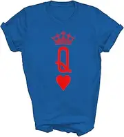 [MPSstudio] Queen of Heart Matching Outfits Couples Unisex Shirt Gift Women Men T-Shirt (Royal;M)