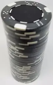 Poker Chips (25) Black Double Dice Mold 11.5 gram Clay Composite
