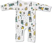Babyushka Grey Bear Organic Long Sleeve Kimono Jumpsuit, 6-12 Months (0)