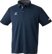 [NITTAKU] J. T.T.A (Japanese Table Tennis Association) Certified Table Tennis Shirt, Unisex, Sweat Absorbent, Quick Drying, Chemispolo Shirt, Navy