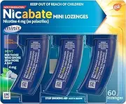 Nicabate Minis, Quit Smoking Lozenge, Nicotine Craving Control, 4 mg, Mint, 60 Pack