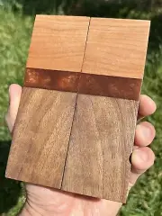 Cherry And Walnut Knife Scales burl Knife scales Hybrid Scales 5.80x2x.38