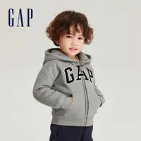 在飛比找蝦皮商城優惠-Gap 幼童裝 Logo仿羊羔絨連帽外套-灰色(785571