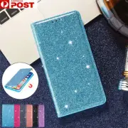 For Samsung S22 S21 S20 FE Ultra S10 S9 Plus Case Glitter Leather Wallet Cover