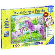 100pc Ravensburger Magical Unicorns Jigsaw Puzzle w/Colouring Booklet Kids 6+