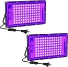 100W LED Black Light 2 Pk Black Lights Glow Party Ultra Thin Black Lights Flood