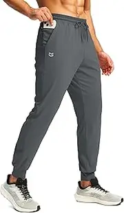 [G Gradual] Men's Joggers with Zipper Pockets Workout Track Pants Stretch Sweatpants for Men Athletic, Gym, Running