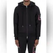 Moncler Logo Patch Pocket Zip Up Cardigan Hoodie S