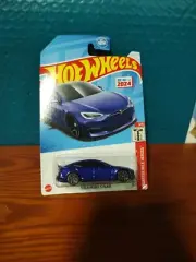 2024 HOT WHEELS TESLA MODEL S PLAID QUARTER MILE HEROES 5/5 METALLIC DARK BLUE