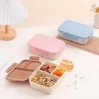 Portable Lunch Container Plastic Food Storage Box School Kids Office Worker