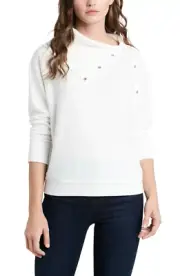 Vince Camuto Fold Over Neck Long Sleeve Top 5C 2520
