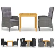 Dining Set Grey Patio Table and Chair Furniture Terrace 3/5 Piece vidaXL