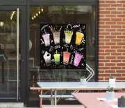 3D Bubble Tea G246 Pearl Tea Shop Window Stickers Vinyl Wall Mural Decals Honey