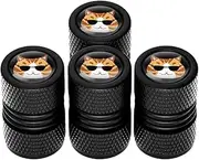 Car Tyre Air Valve Caps - 4 Tire Valve Stem Cap Covers | Cat Tire Caps, Leak Proof Tire Valve Stem Cap, Tyre Air Valve Cap for Truck, Motorcycle, Tire Valve Stem Caps, Aluminum Alloy