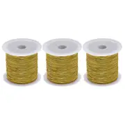 3 Rolls Nylon Beading Thread Knotting Cord 0.6mm 50 Yard Satin String, Goldenrod