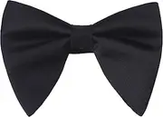 [Lovacely] Mens Oversized Satin Silk Bow Tie Solid Color Formal Tuxedo Big Bowtie