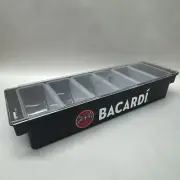 NEW Bacardi Condiment Tray Bar Caddy 6 Compartments Garnish Station Fruit Olives