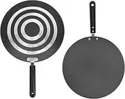 Nonstick Crepe Pan, 30cm Comales para Tortillas Griddle Pan for Gas Stove Top, Granite Coating Flat Pancake Pan Dosa Tawa, Swiss Granite Coating Dosa Pan with Stay-Cool Handle