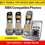 3 Handset Cordless Phone Telephone NBN OK with Answering Machine Home Office