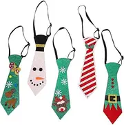 COHEALI 1set Christmas Tie Snowflake Ties for Men Christmas Party Decor Boys Christmas Bow Tie Christmas Neckties Boy Funny Holiday Neckties Christmas Party Tie Men Tie Felt Cloth 5pcs
