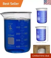 Durable 500ml Low Form Graduated Beaker - ASTM Certified Borosilicate Glass