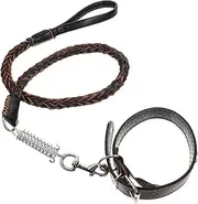 GANAZONO 1Set Large and Leash Durable Leather Pulling Rope for Medium to Large Dogs for Outdoor Walking Jogging Resistant Design