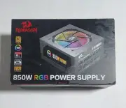 ReDragon RGB 850 Watt ATX Power Supply 80+ Gold, RED-850W PSU850RBBK (SEALED)