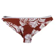 Roxy Juniors Mini Bikini Bottom Cheeky Swimsuit Bathing Suit Brown Floral S New