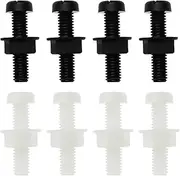 eMagTech 30 Sets Plastic License Plate Screws with Hex Nuts M6 Car Number Plate Fixing Fitting Fasteners for Car Auto Motorcycle Supplies (15 Sets Black & 15 Sets White)