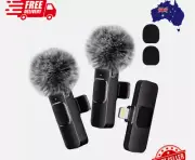 Wireless Lavalier Microphone Video Audio Recording Mic For iPhone Android Live