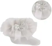 [Mini Mart Online Limited] Baby Girls Tutu Ribbon Bow Ankle Socks 0-6 Months