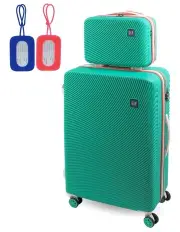 [GAP] Hard-Shell Stripe Large Suitcase with Beauty Case in Turquoise