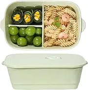 Ceramic Lunch Box with Compartment, Lunch Box with Lid, Green Lunch Boxes are Leak-Proof Sealed and Reusable, Perfect for School, Office, Picnics, Short Trips or When Riding