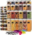 42x Airtight Food Storage Containers Set BPA-Free Pantry + Labels & Cups