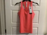 Fila Sport Womens Tank Top sz S coral Sleeveless Stretch Built in Bra