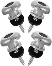 JOINPAYA Guitar Strap Locks Acoustic Guitar Mushroom Strap Button Lock Buckle for Electric Ukulele Silver