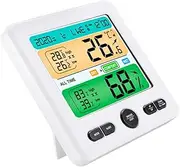 Accurate Indoor Thermohygrometer Wall Clock Temperature Humidity Gauge Digital Home Monitor Easy to Read Ideal for Office