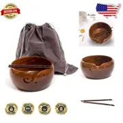 Premium Knitting Wool Storage Bowl with Swirl Hooks - Perfect Gift for Crafters