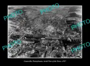 OLD LARGE HISTORIC PHOTO COATESVILLE PENNSYLVANIA, AERIAL VIEW OF TOWN c1927